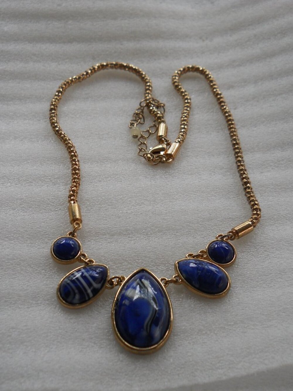 Blue Bib Necklace   1125